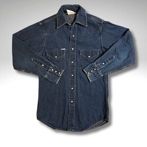 Vintage Carhartt Rugged Outdoor Wear Denim Western Snap Shirt Men’s Small